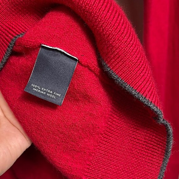 Hart Schaffner Marx Quarter Zip Extra Fine Merino Wool Sweater in Red XL - Picture 6 of 8